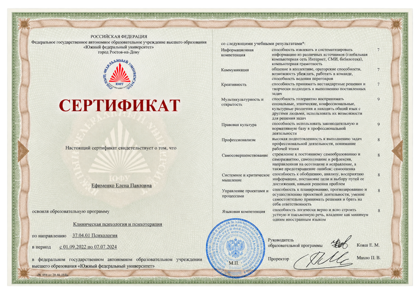 Образование и профессиональная подготовка
